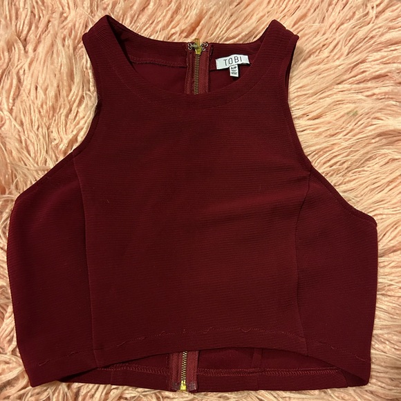 Burgundy TOBI crop top - Picture 1 of 3